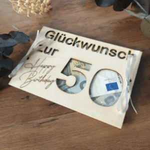 Geldgeschenk Geburtstag aus Holz | Kreative Geschenkidee